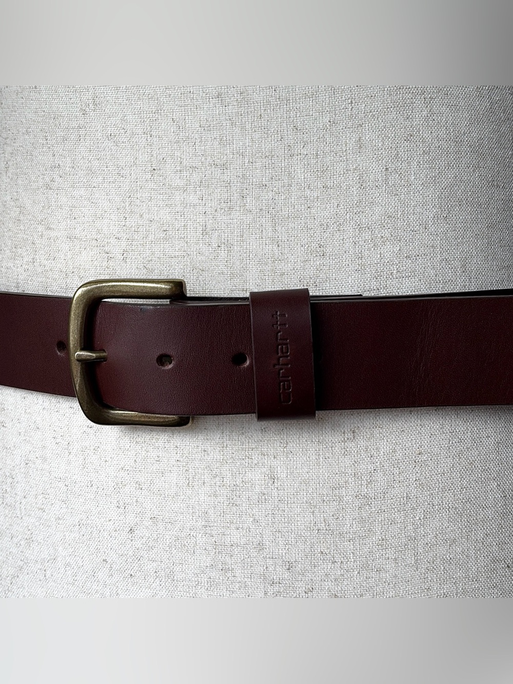 Carhartt Brown Journeyman Leather Belt Size 40 Cowhide Removeable Brass Buckle